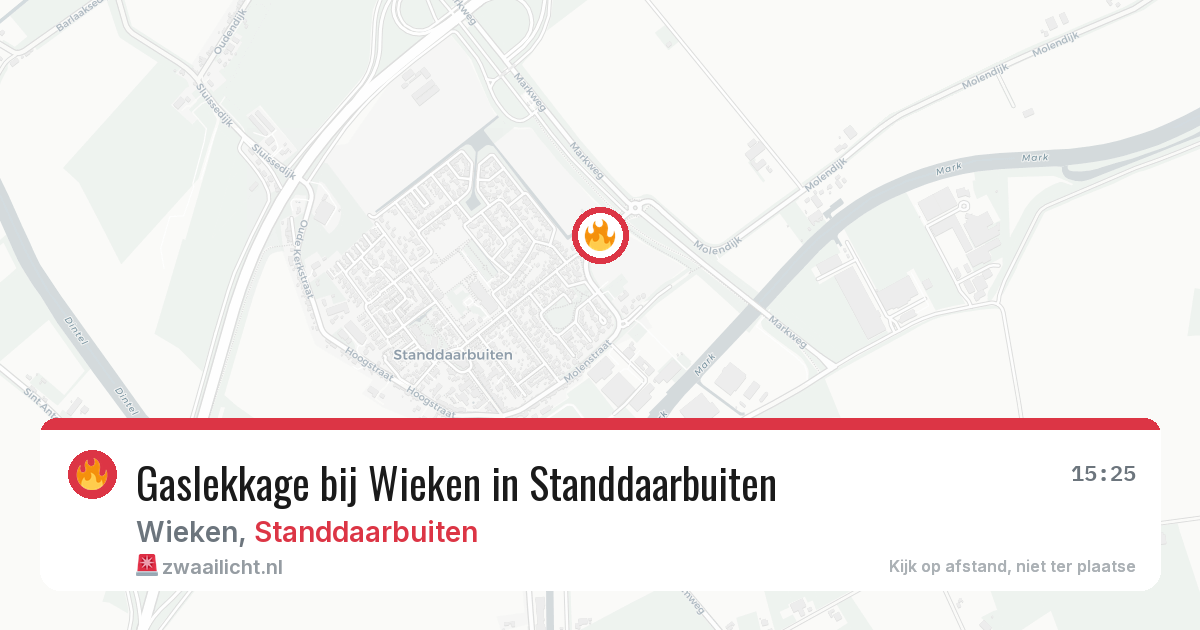 Gaslekkage bij Wieken in Standdaarbuiten — 4 mrt 2026