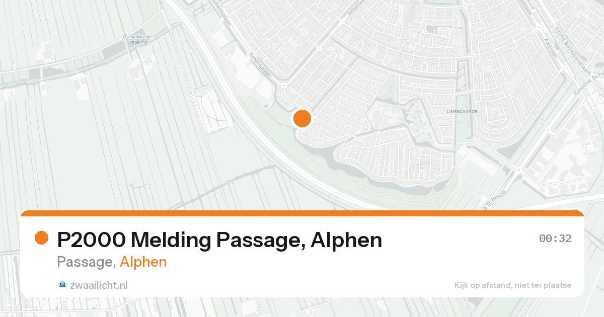 P2000 Melding Passage, Alphen — 20 jul 2026