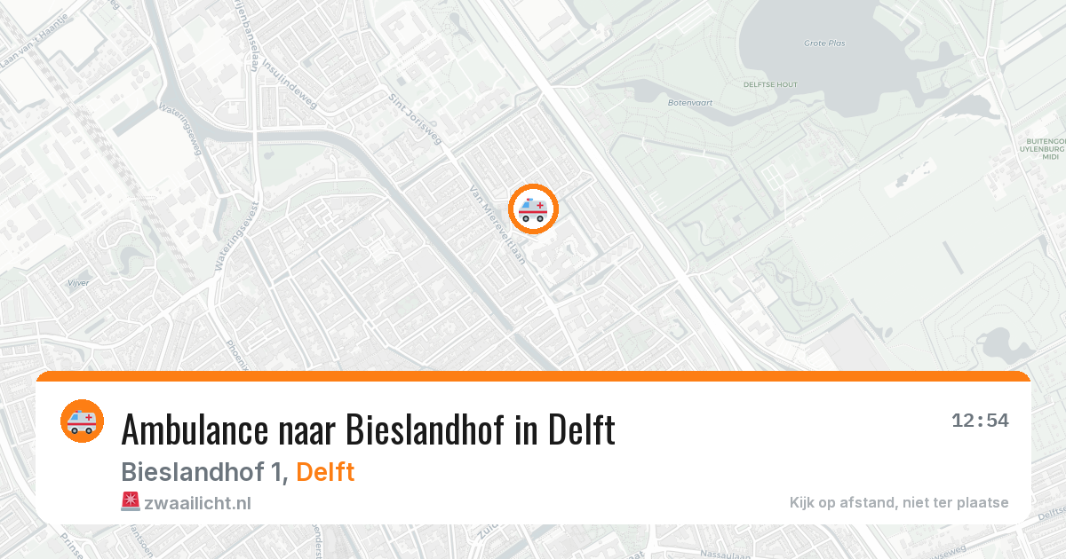 Ambulance naar Bieslandhof in Delft — 23 feb 2026