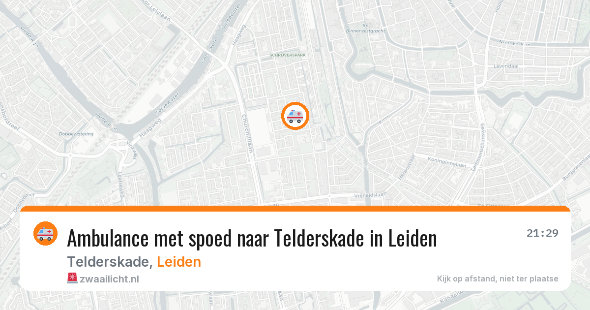Ambulance met spoed naar Telderskade in Leiden — 29 jul 2026