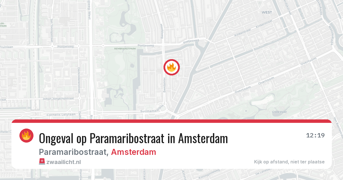 Ongeval op Paramaribostraat in Amsterdam — 5 aug 2026