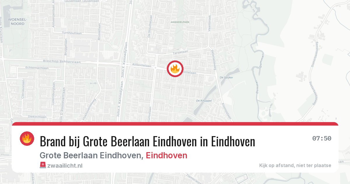 Brand bij Grote Beerlaan Eindhoven in Eindhoven — 9 feb 2026