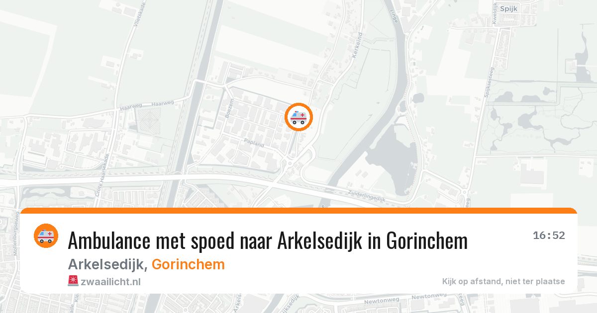 Ambulance met spoed naar Arkelsedijk in Gorinchem — 13 jul 2026