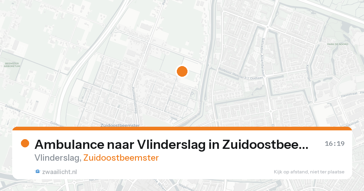 Ambulance naar Vlinderslag in Zuidoostbeemster — 22 aug 2026