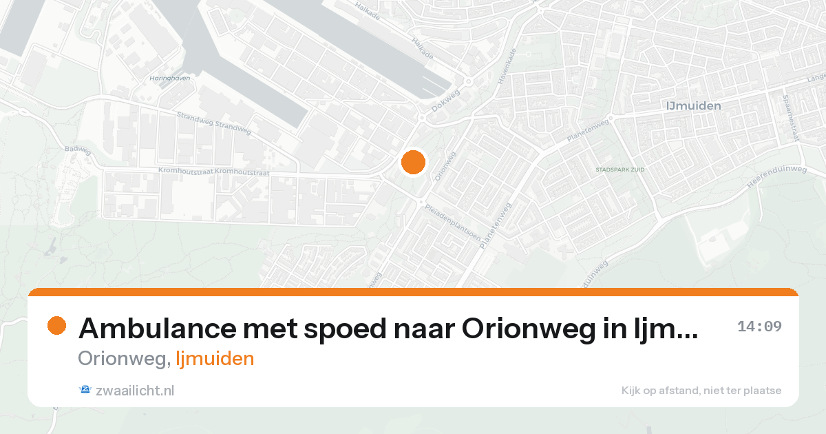 Ambulance met spoed naar Orionweg in Ijmuiden — 15 aug 2026