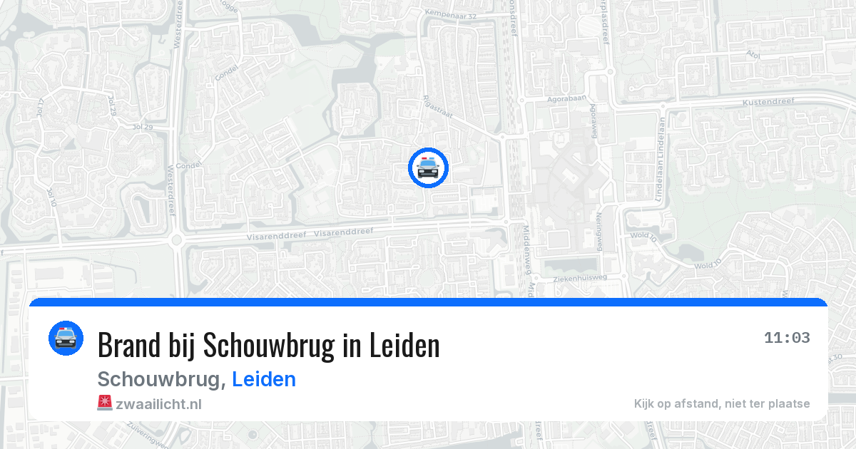 Brand bij Schouwbrug in Leiden — 12 aug 2026
