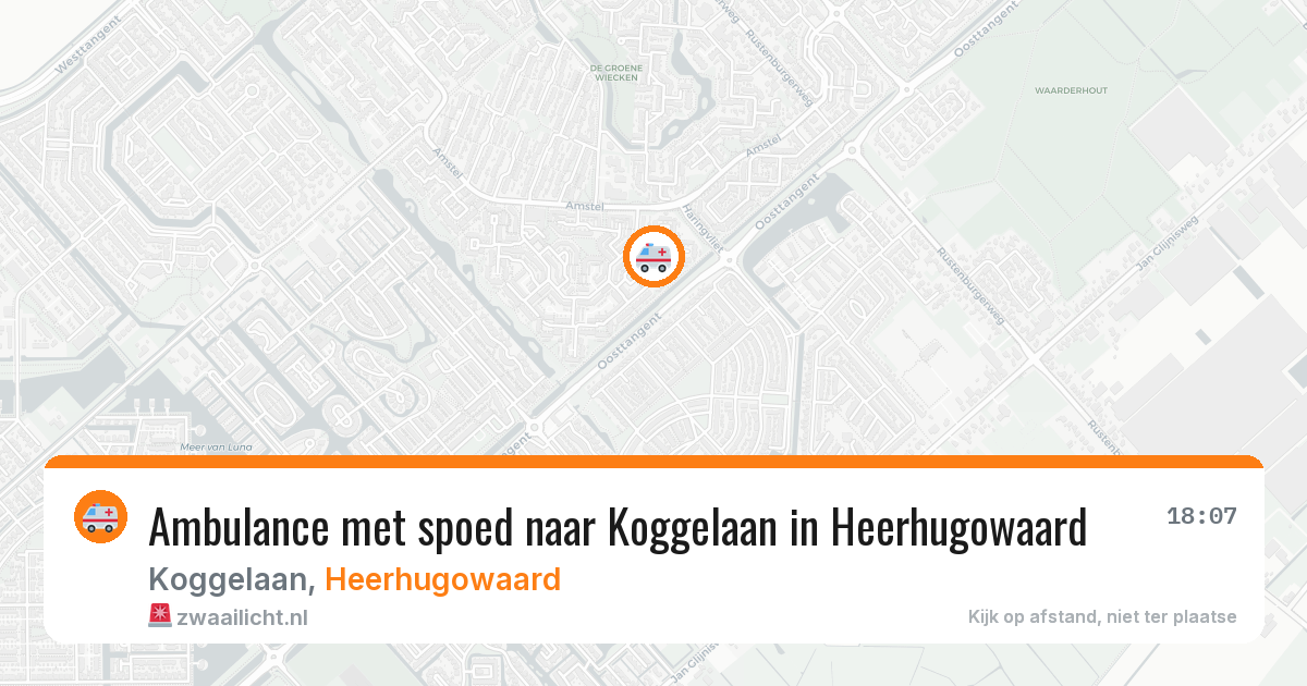 Ambulance met spoed naar Koggelaan in Heerhugowaard — 18 jul 2026