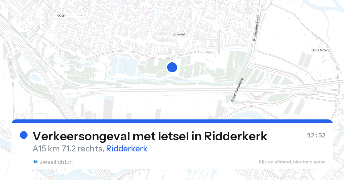 Verkeersongeval met letsel in Ridderkerk — 28 aug 2026