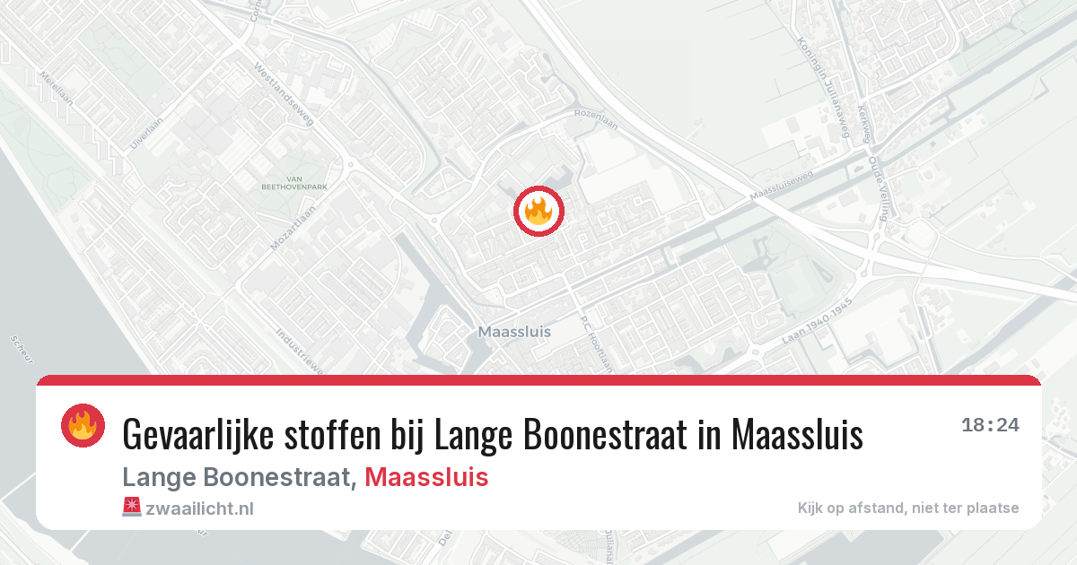 Gevaarlijke stoffen bij Lange Boonestraat in Maassluis — 14 aug 2026