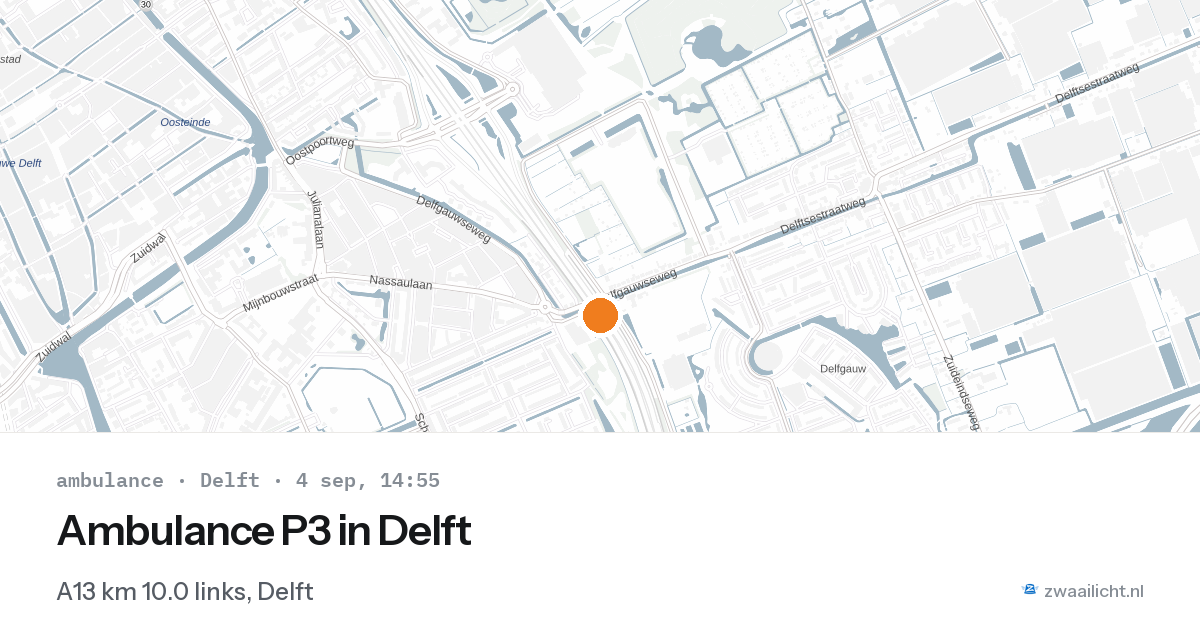 Ambulance P3 in Delft — 4 sep 2026 | 🚨 Zwaailicht.nl