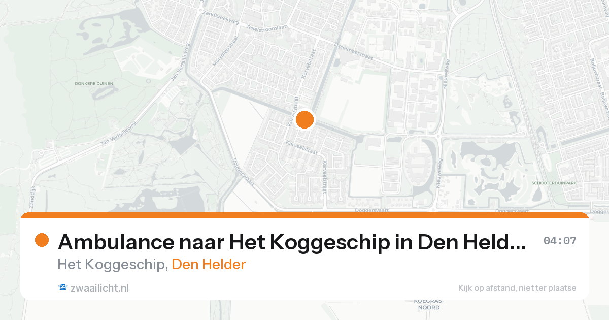 Ambulance naar Het Koggeschip in Den Helder — 20 aug 2026