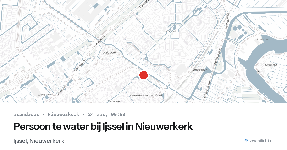 Persoon te water bij Ijssel in Nieuwerkerk — 23 apr 2026