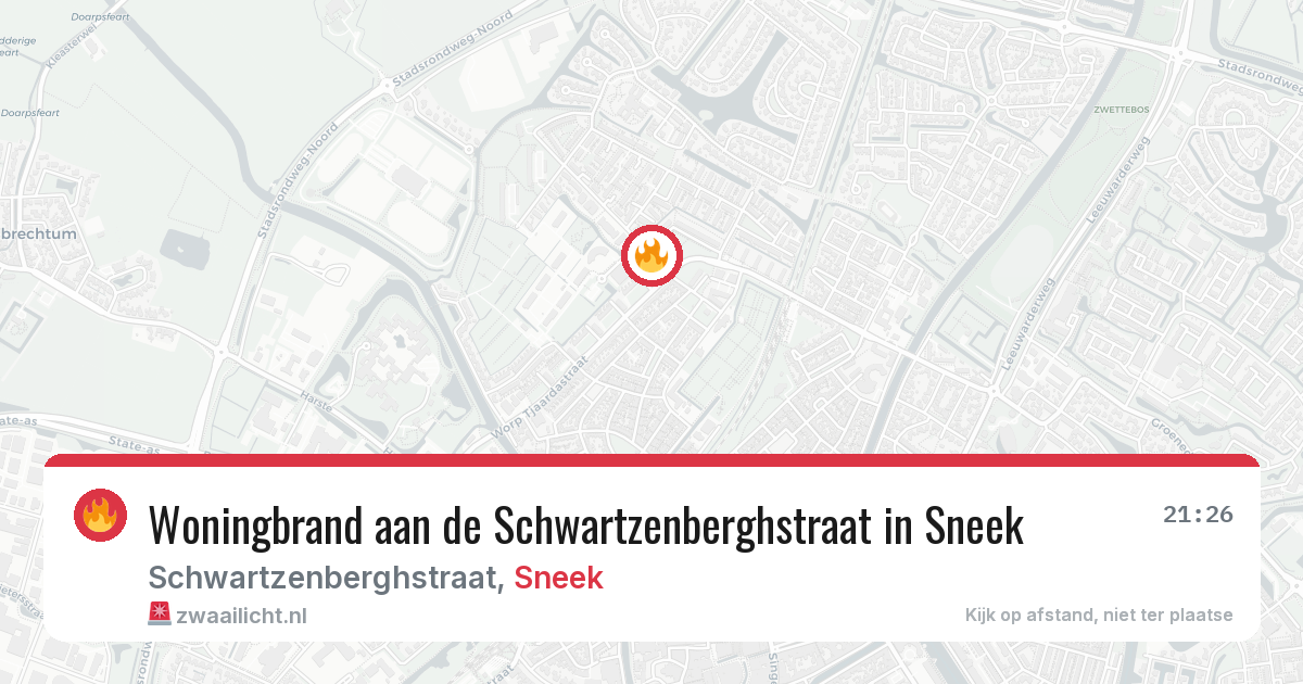 Woningbrand aan de Schwartzenberghstraat in Sneek — 23 jan 2026