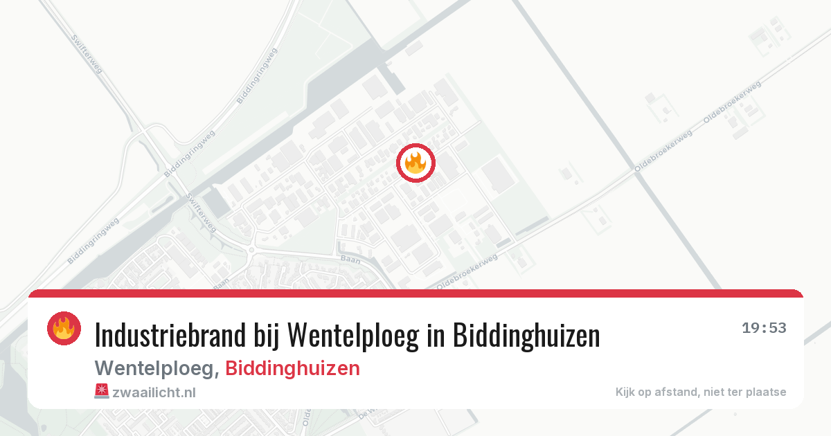 Industriebrand bij Wentelploeg in Biddinghuizen — 11 jun 2026