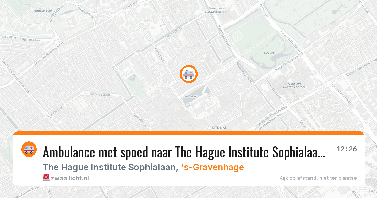 Ambulance met spoed naar The Hague Institute Sophialaan in 's-Gravenhage — 2 feb 2026
