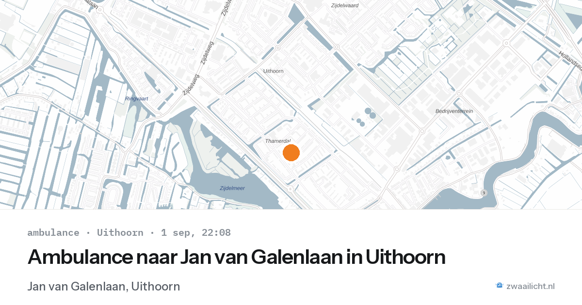 Ambulance naar Jan van Galenlaan in Uithoorn — 1 sep 2026