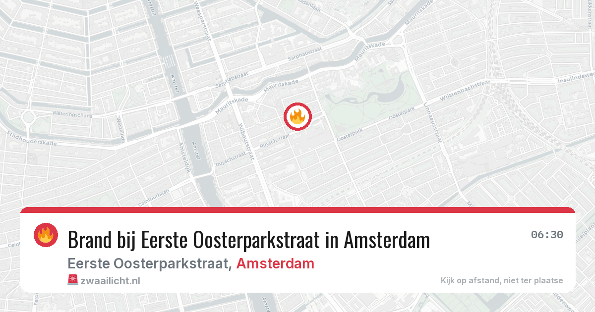 Brand bij Eerste Oosterparkstraat in Amsterdam — 26 apr 2026