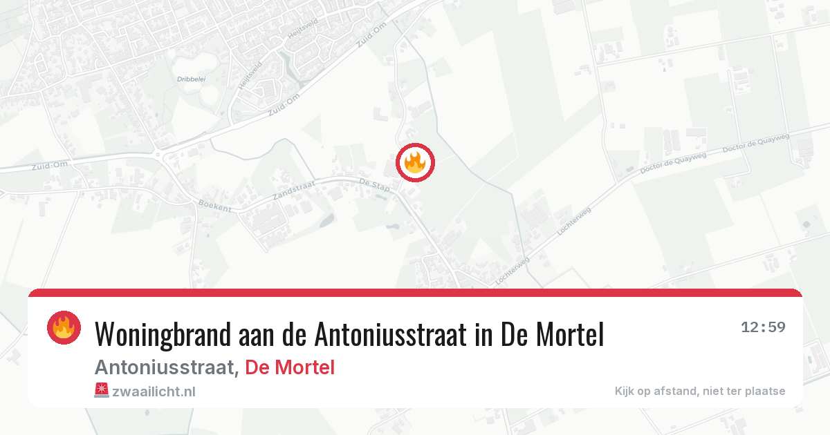 Woningbrand aan de Antoniusstraat in De Mortel — 7 jun 2026