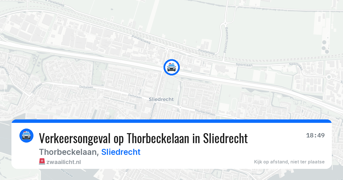Verkeersongeval op Thorbeckelaan in Sliedrecht — 9 jul 2026