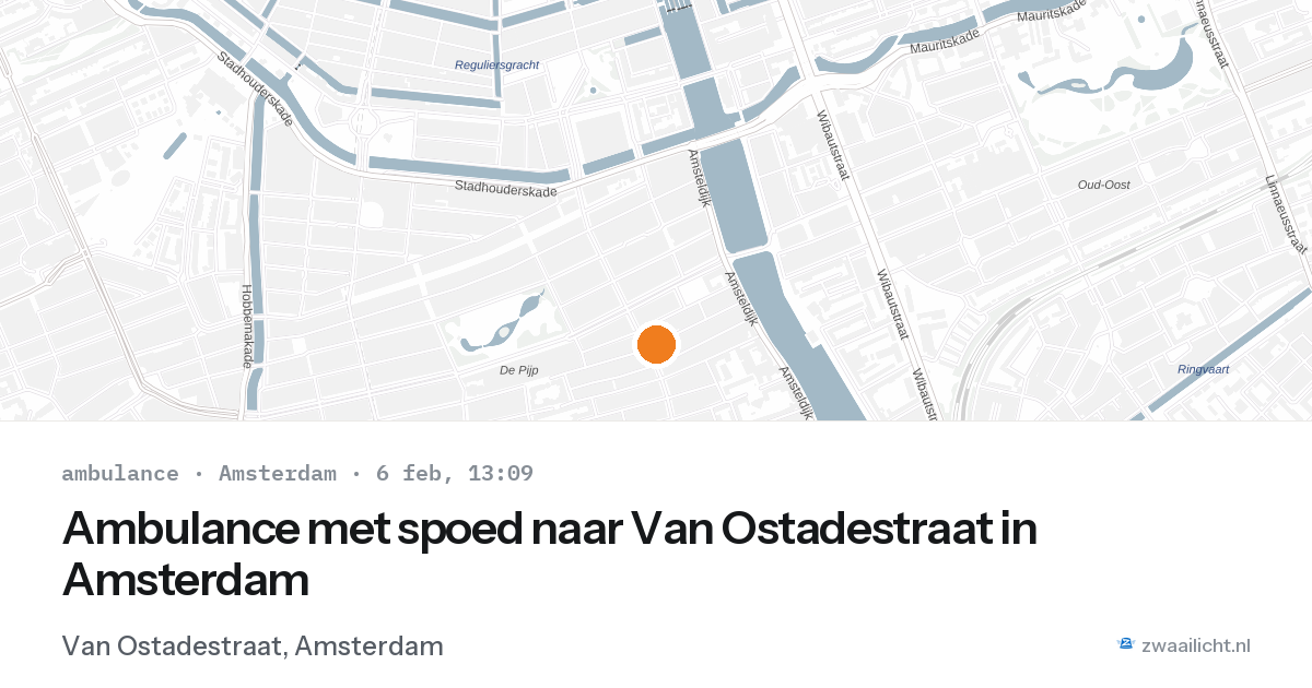 Ambulance met spoed naar Van Ostadestraat in Amsterdam — 6 feb 2026