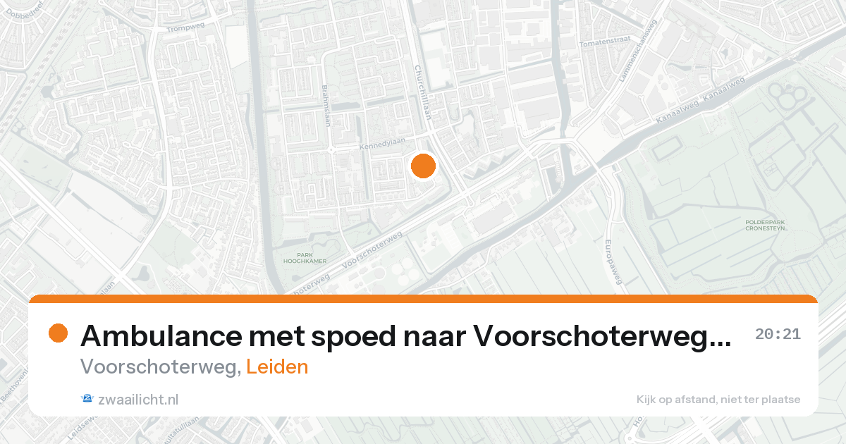 Ambulance met spoed naar Voorschoterweg in Leiden — 24 aug 2026