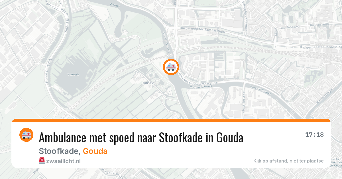 Ambulance met spoed naar Stoofkade in Gouda — 25 mei 2026