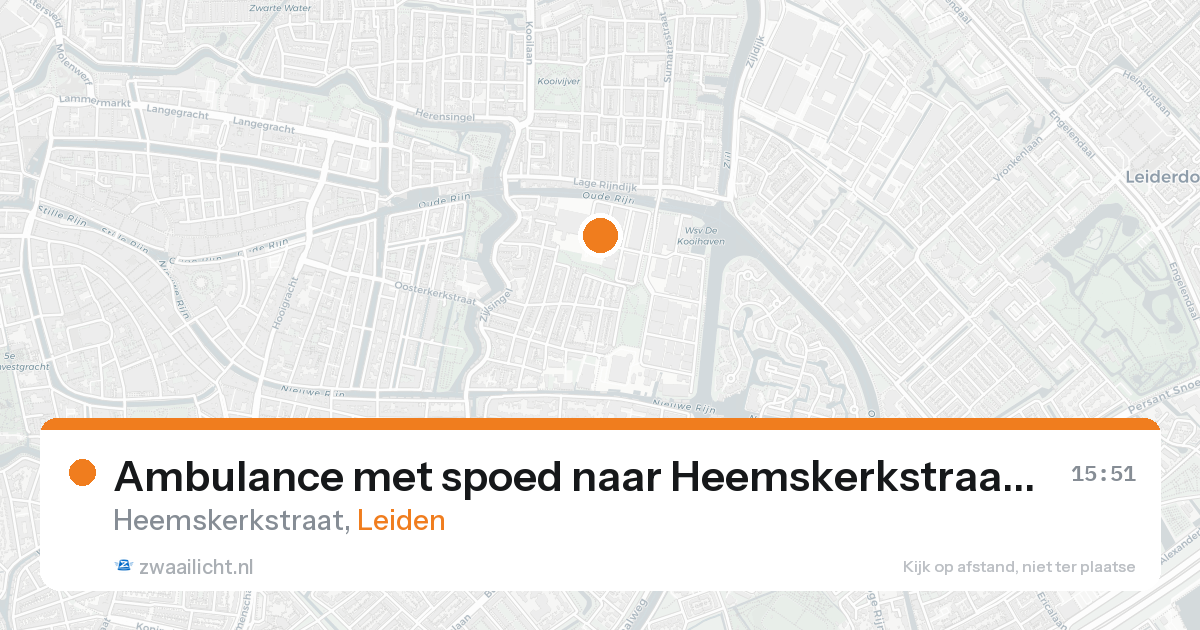 Ambulance met spoed naar Heemskerkstraat in Leiden — 18 aug 2026