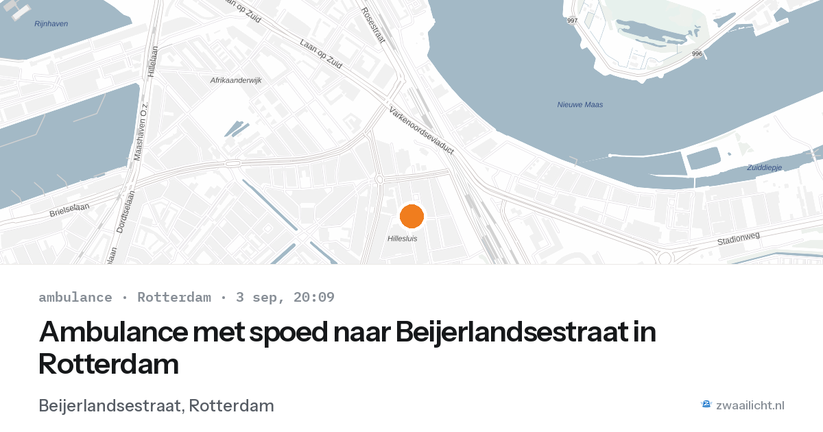 Ambulance met spoed naar Beijerlandsestraat in Rotterdam — 3 sep 2026