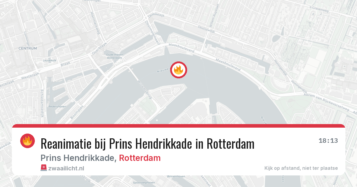 Reanimatie bij Prins Hendrikkade in Rotterdam — 17 jun 2026