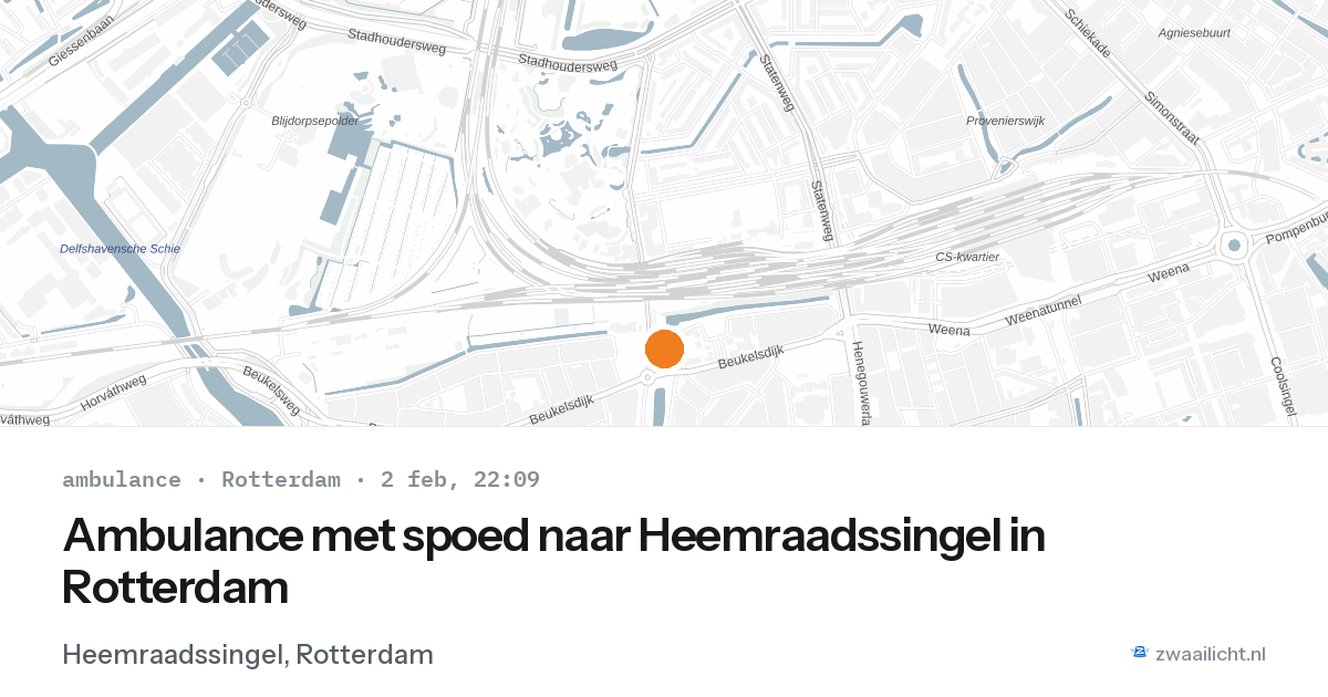 Ambulance met spoed naar Heemraadssingel in Rotterdam — 2 feb 2026