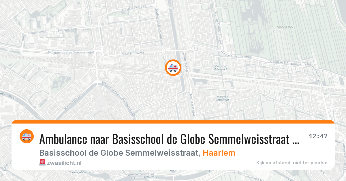 Ambulance naar Basisschool de Globe Semmelweisstraat in Haarlem — 2 feb 2026