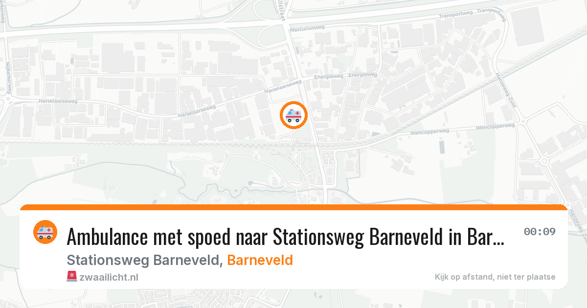 Ambulance met spoed naar Stationsweg Barneveld in Barneveld — 6 jul 2026