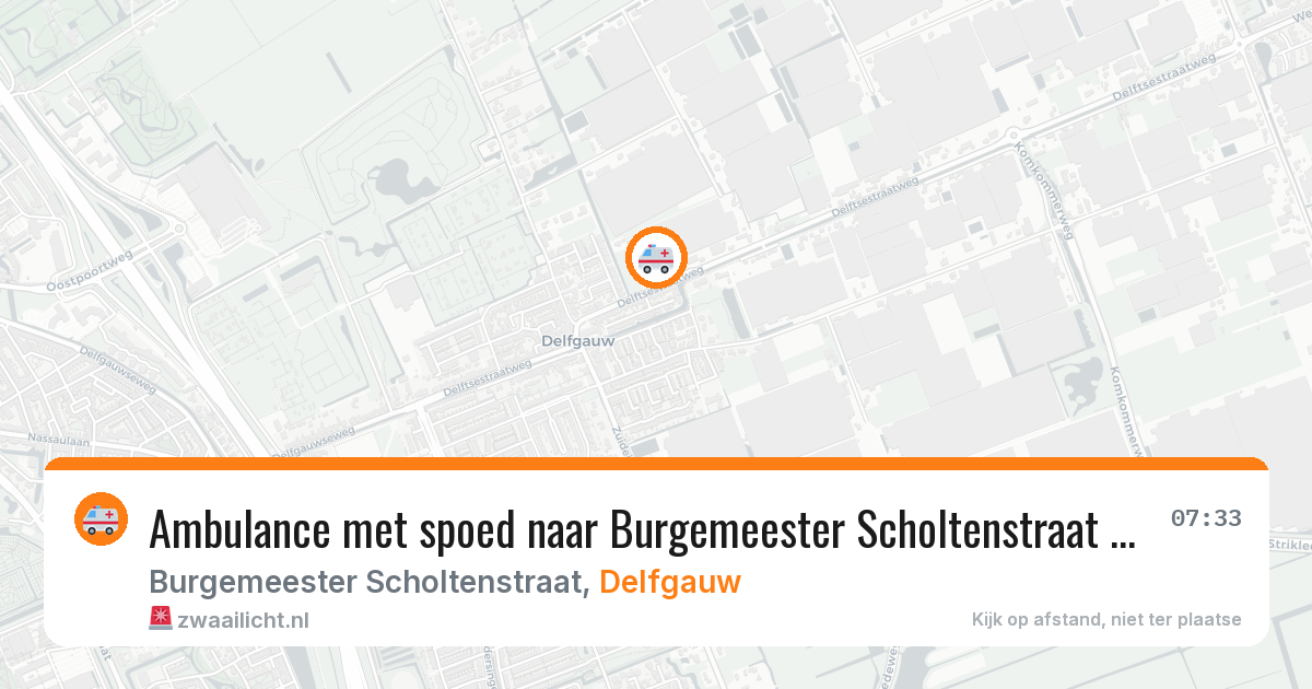 Ambulance met spoed naar Burgemeester Scholtenstraat in Delfgauw — 25 jul 2026