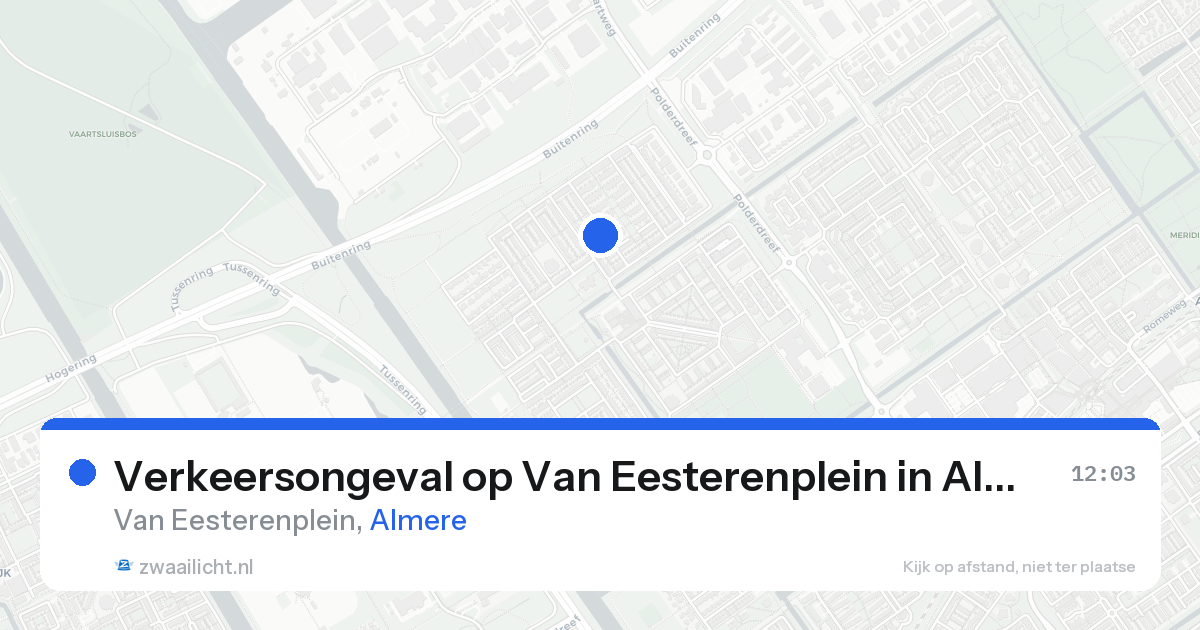 Verkeersongeval op Van Eesterenplein in Almere — 25 aug 2026