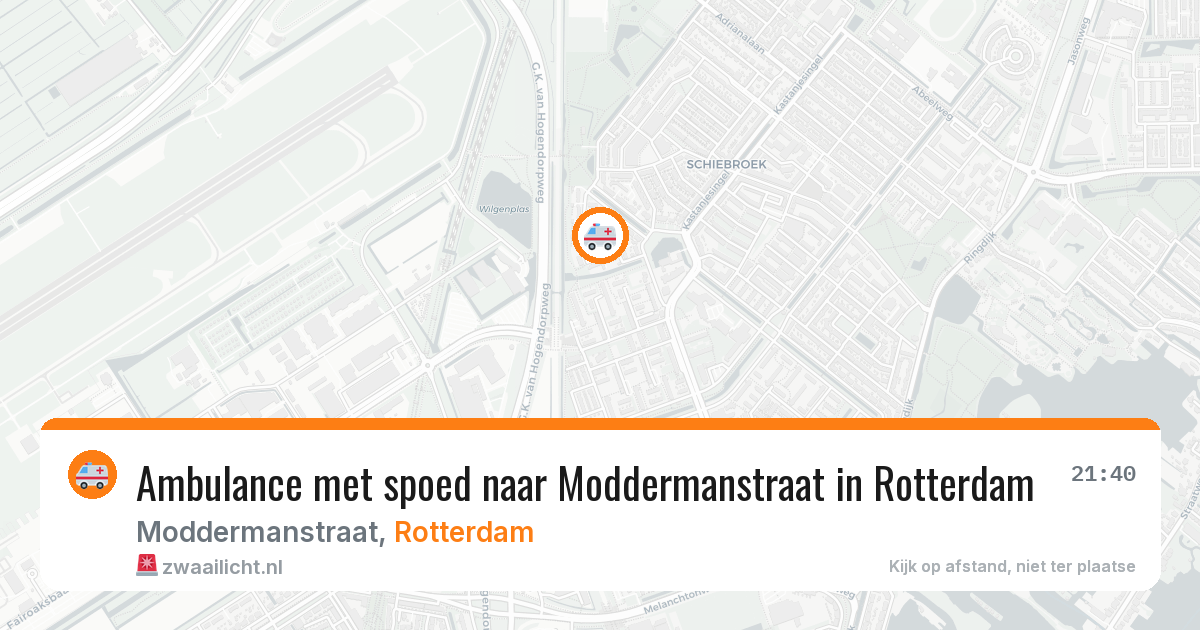Ambulance met spoed naar Moddermanstraat in Rotterdam — 20 apr 2026