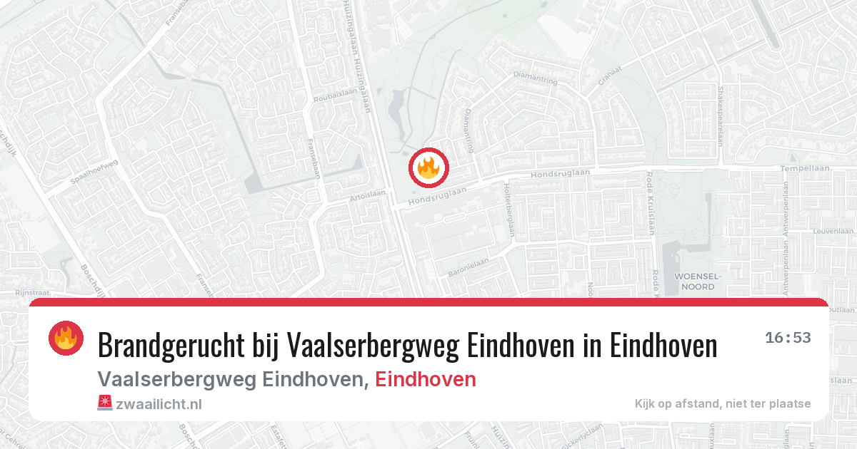 Brandgerucht bij Vaalserbergweg Eindhoven in Eindhoven — 27 jun 2026