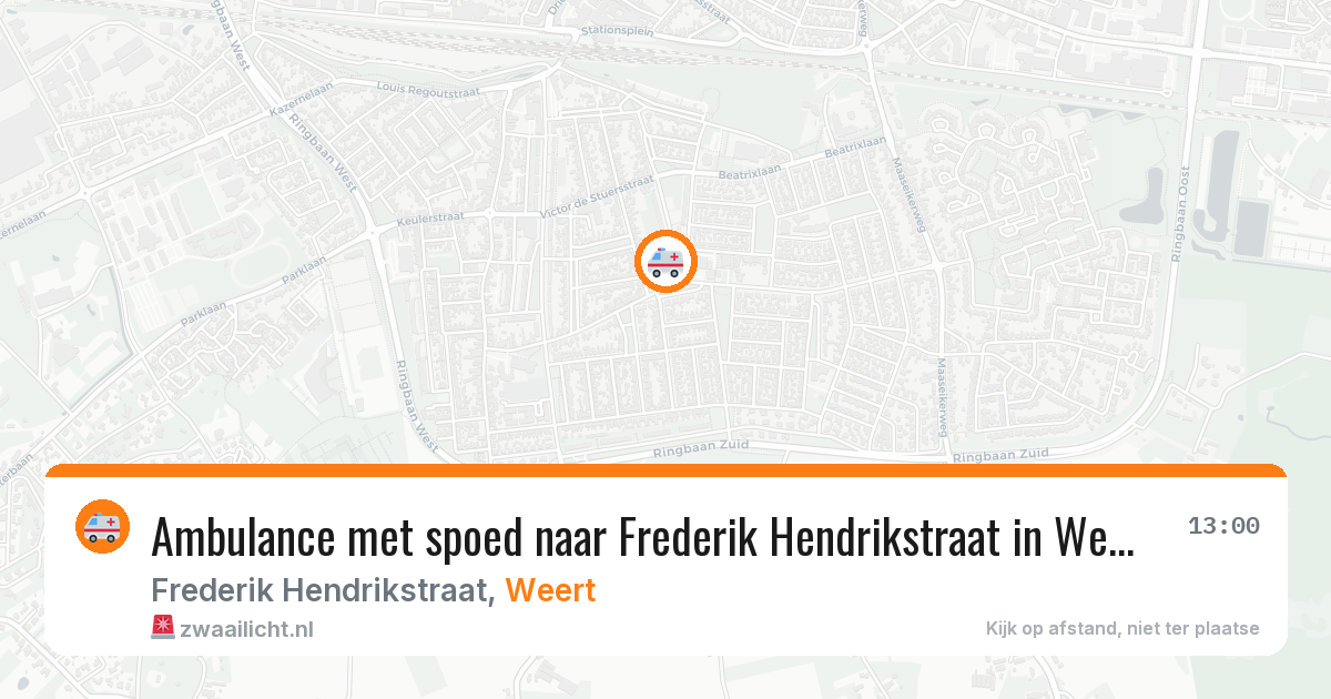 Ambulance met spoed naar Frederik Hendrikstraat in Weert — 6 jul 2026