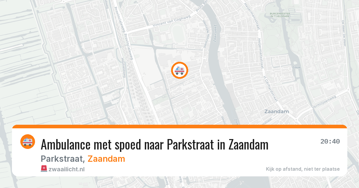 Ambulance met spoed naar Parkstraat in Zaandam — 4 mei 2026