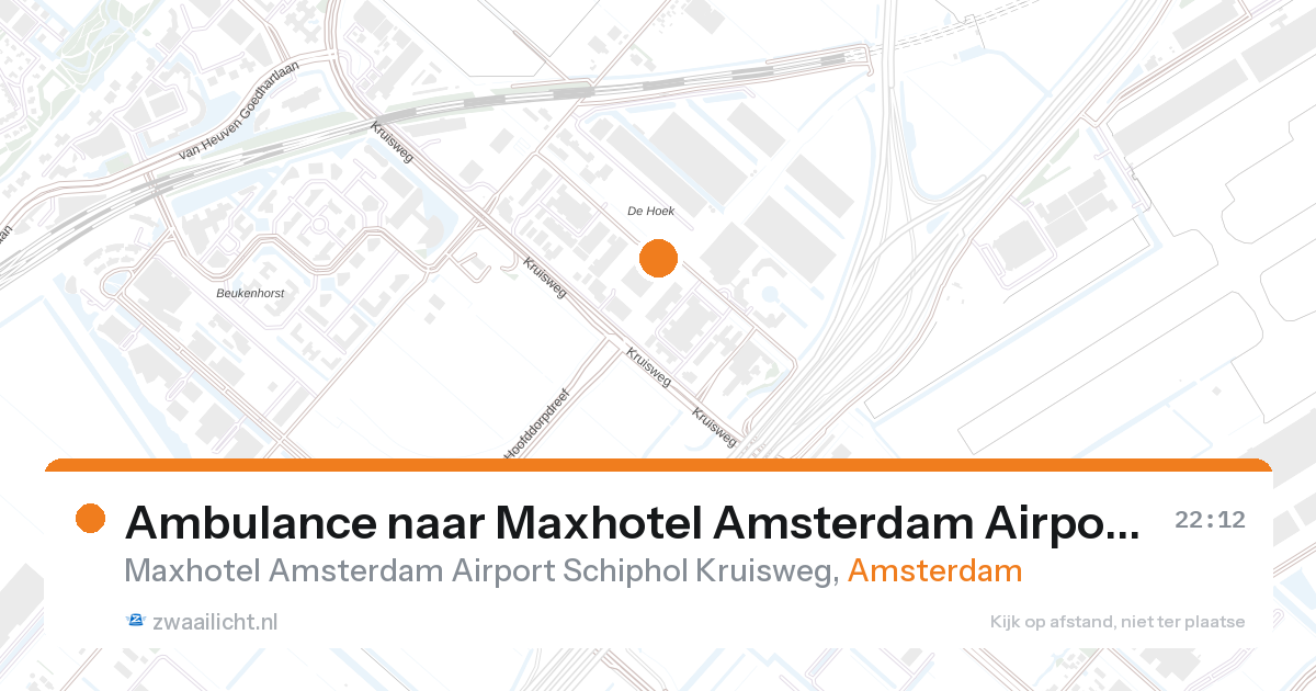 Ambulance naar Maxhotel Amsterdam Airport Schiphol Kruisweg in Amsterdam — 31 jan 2026