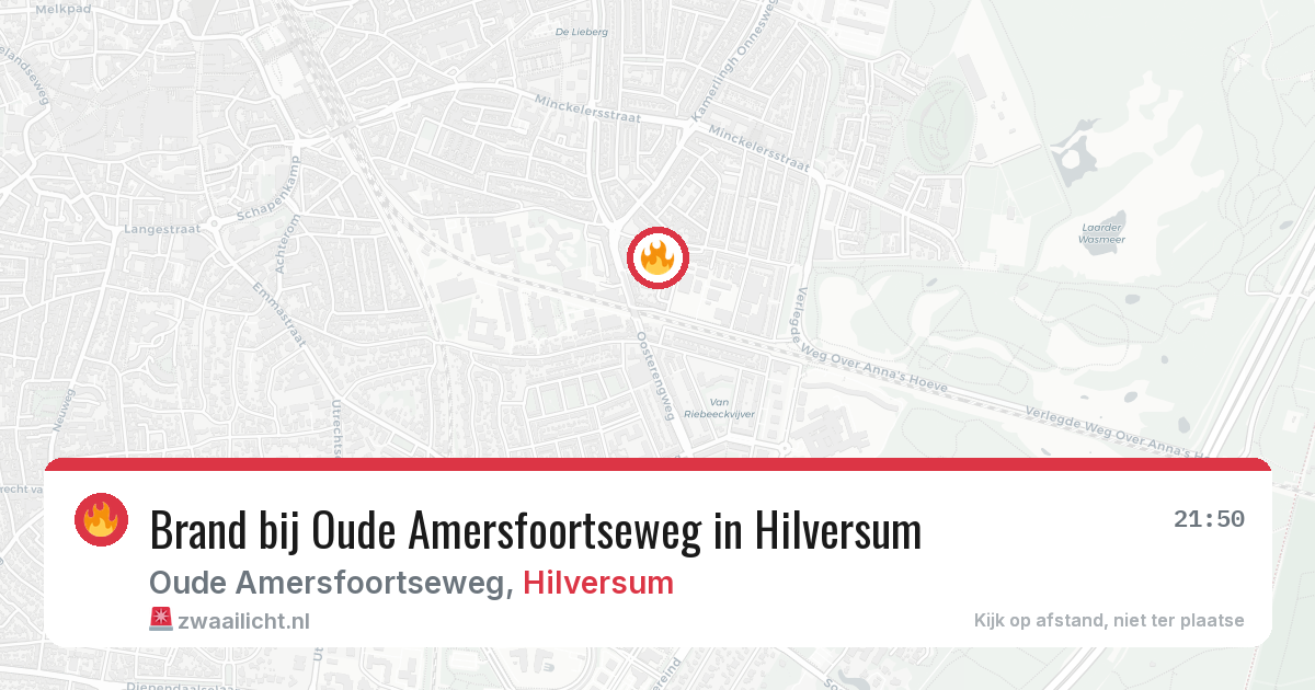 Brand bij Oude Amersfoortseweg in Hilversum — 7 jul 2026
