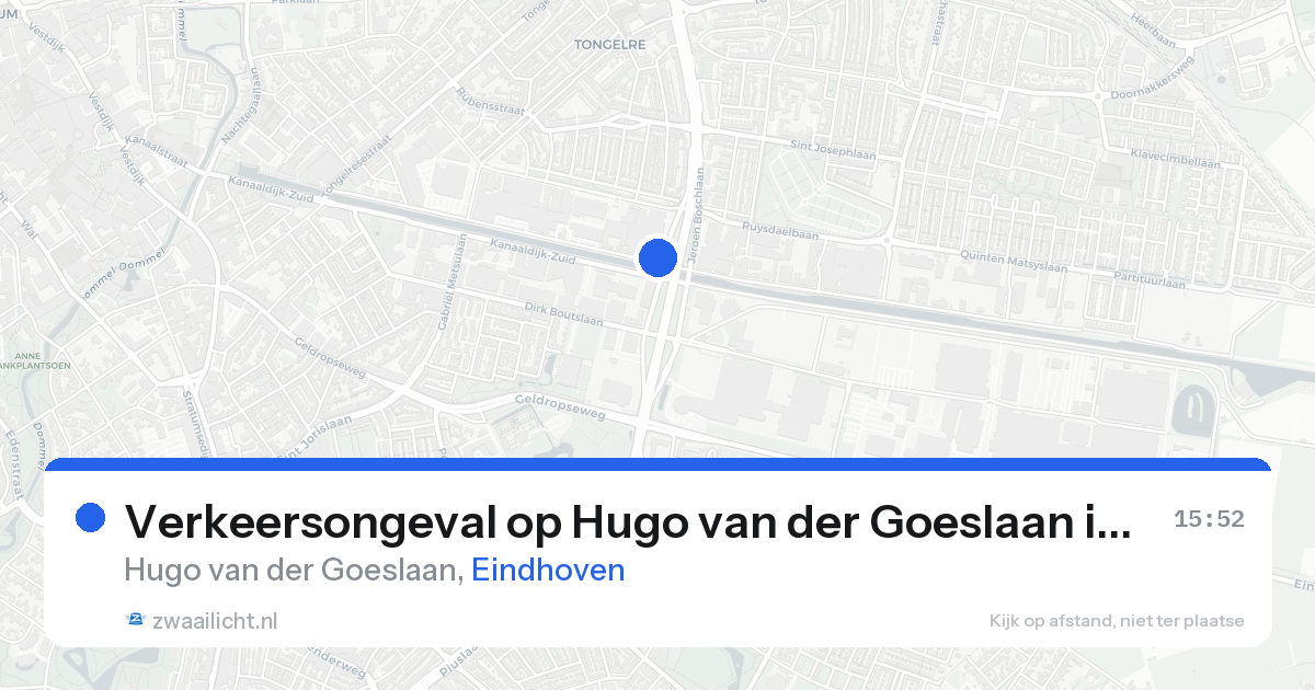 Verkeersongeval op Hugo van der Goeslaan in Eindhoven — 19 aug 2026
