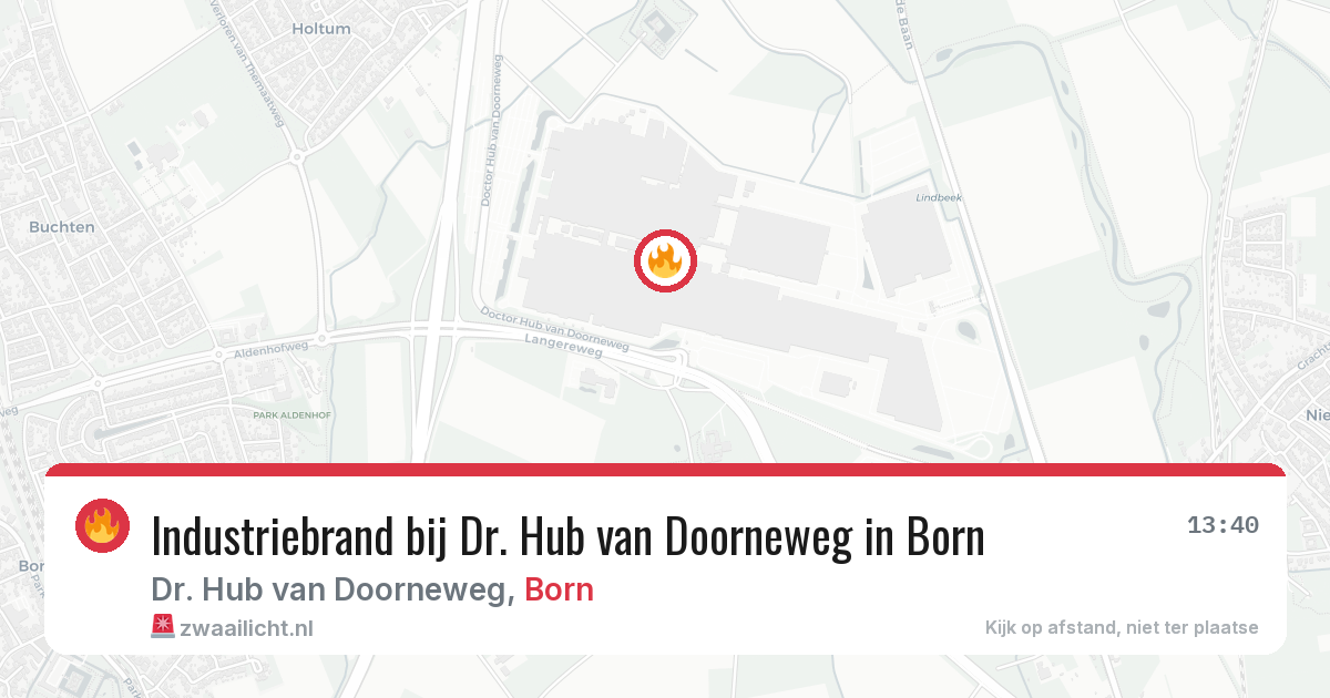 Industriebrand bij Dr. Hub van Doorneweg in Born — 19 jun 2026