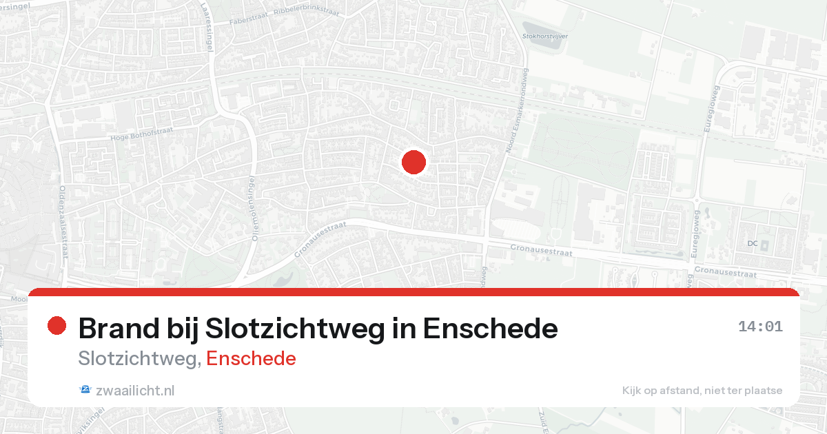 Brand bij Slotzichtweg in Enschede — 16 aug 2026