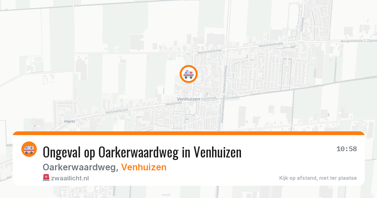 Ongeval op Oarkerwaardweg in Venhuizen — 28 jun 2026