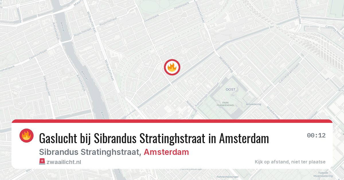 Gaslucht bij Sibrandus Stratinghstraat in Amsterdam — 7 mei 2026