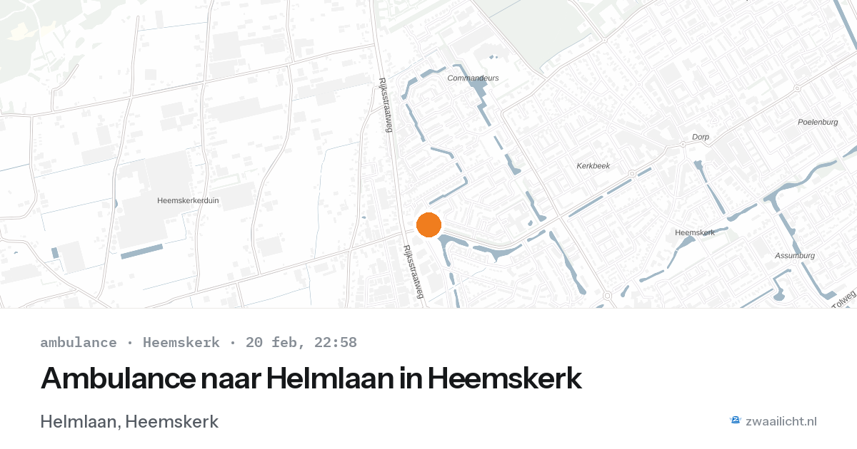 Ambulance naar Helmlaan in Heemskerk — 20 feb 2026