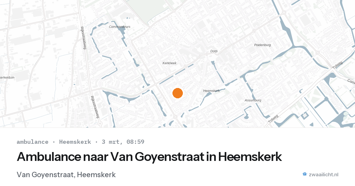 Ambulance naar Van Goyenstraat in Heemskerk — 3 mrt 2026