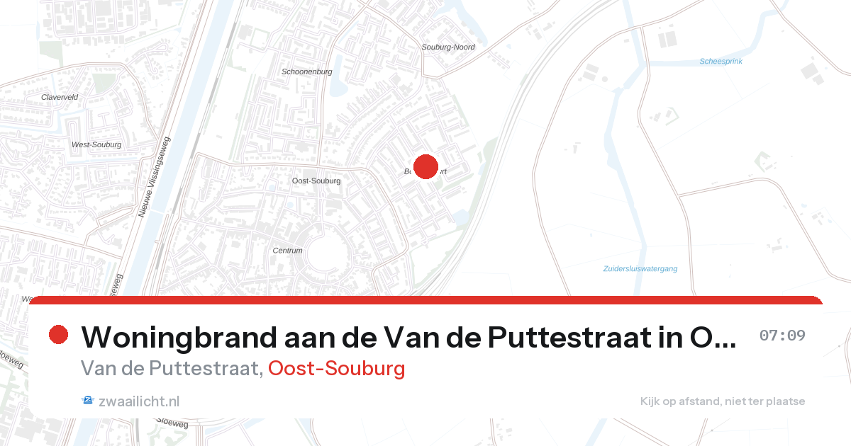 Woningbrand aan de Van de Puttestraat in Oost-Souburg — 27 aug 2026