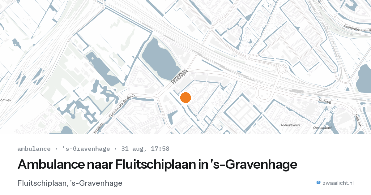 Ambulance naar Fluitschiplaan in 's-Gravenhage — 31 aug 2026