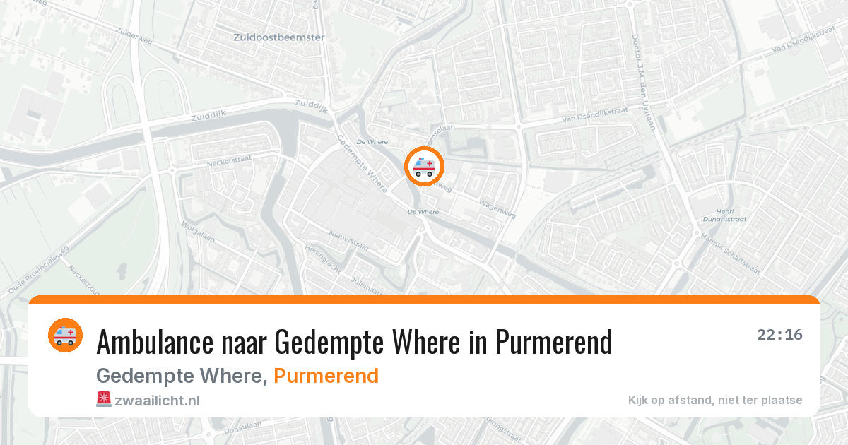Ambulance naar Gedempte Where in Purmerend — 9 mei 2026